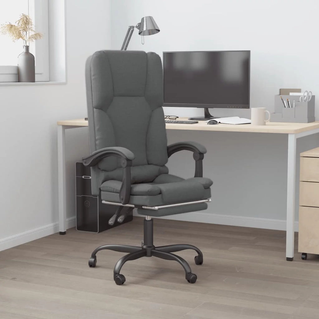 Dark Gray Fabric Massage Reclining Office Chair Z65539