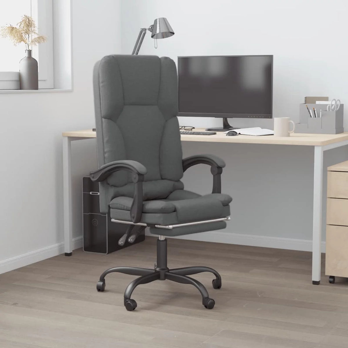 Dark Gray Fabric Massage Reclining Office Chair Z65539