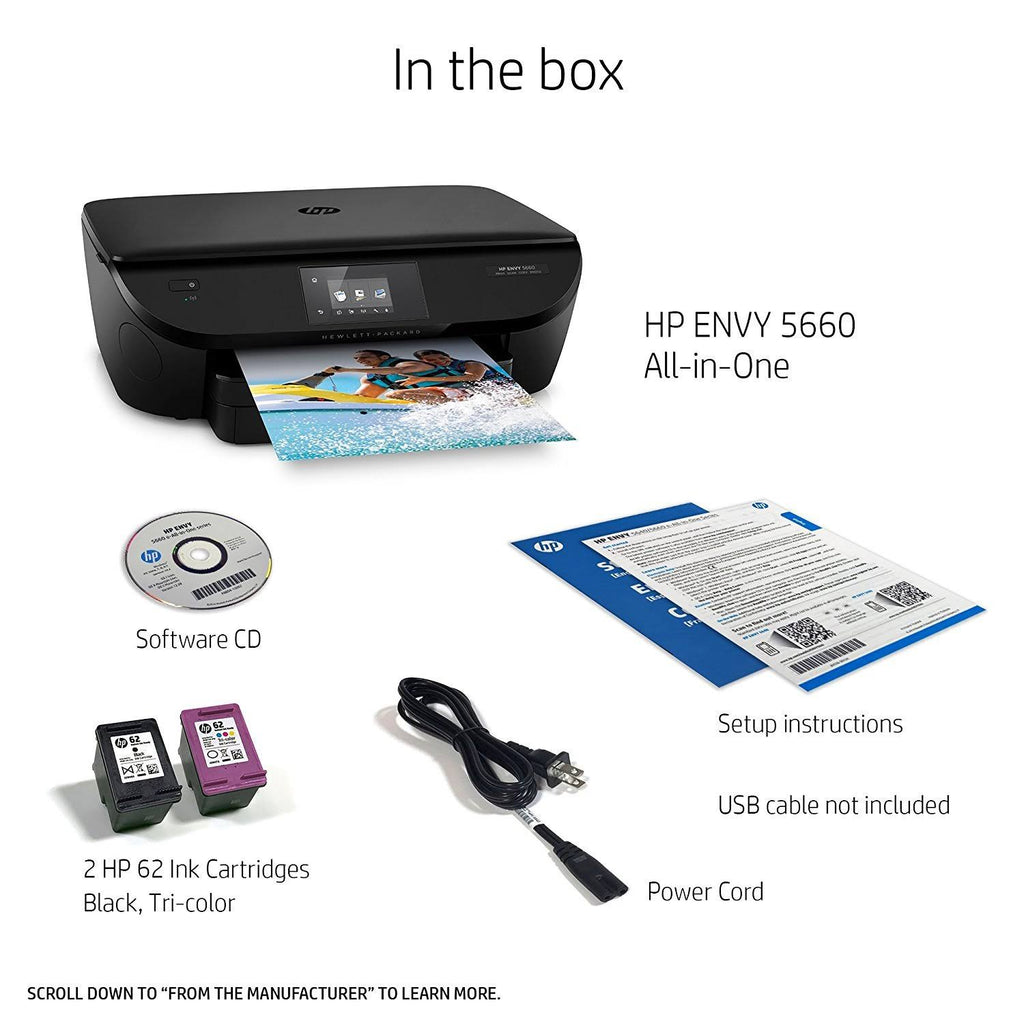HP Envy 5660 All in One Inkjet Wireless Printer Refurbished B194220