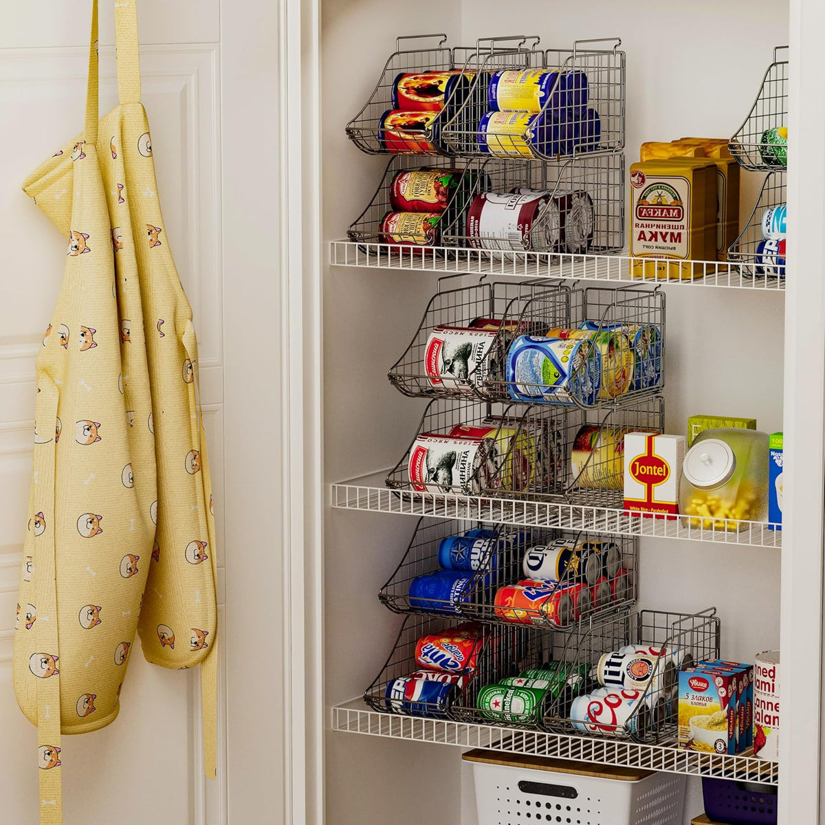 Black 6 pack Stackable Can Storage Organizer X897