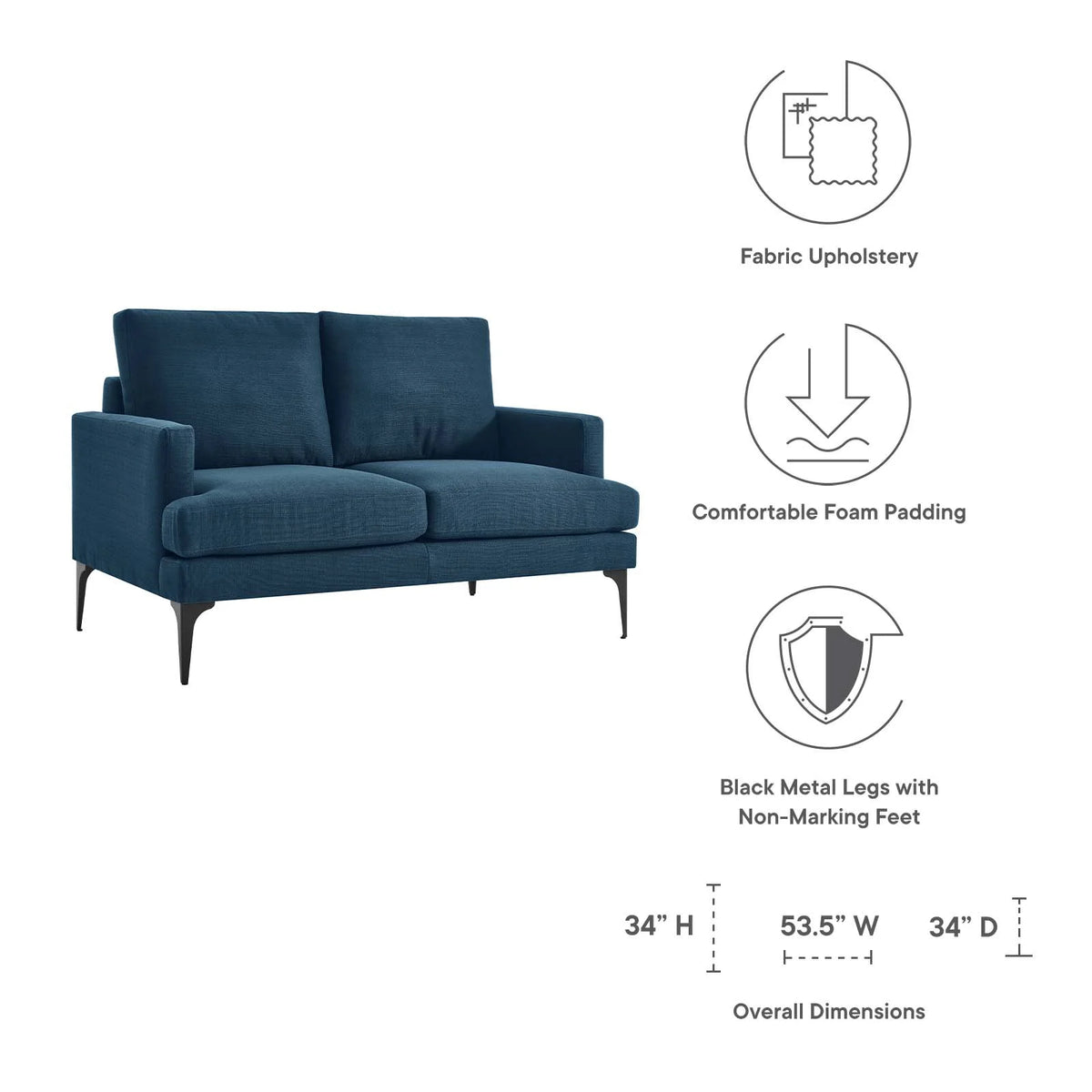Azure Upholstered Fabric Loveseat X421042