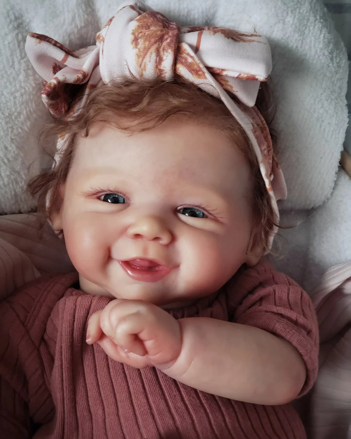 18 Inch Hand Made Painted Smile Newborn Baby Doll Toys X60498