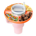 Orange 4 Compartment Reusable Snack Container for 40 oz Tumbler I923