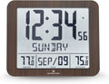 Slim Atomic Full Calendar Wall Clock with Temperature P9799