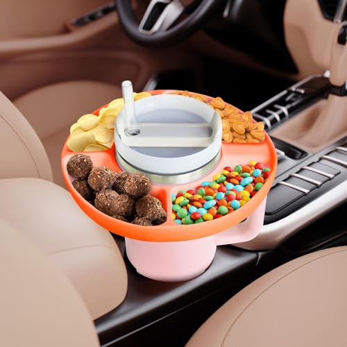 Orange 4 Compartment Reusable Snack Container for 40 oz Tumbler I923