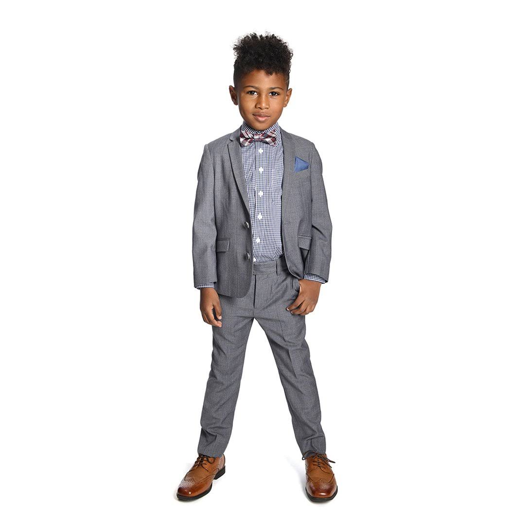 Grey/Blue Yonder Check Two-Piece Boy's Suit H329