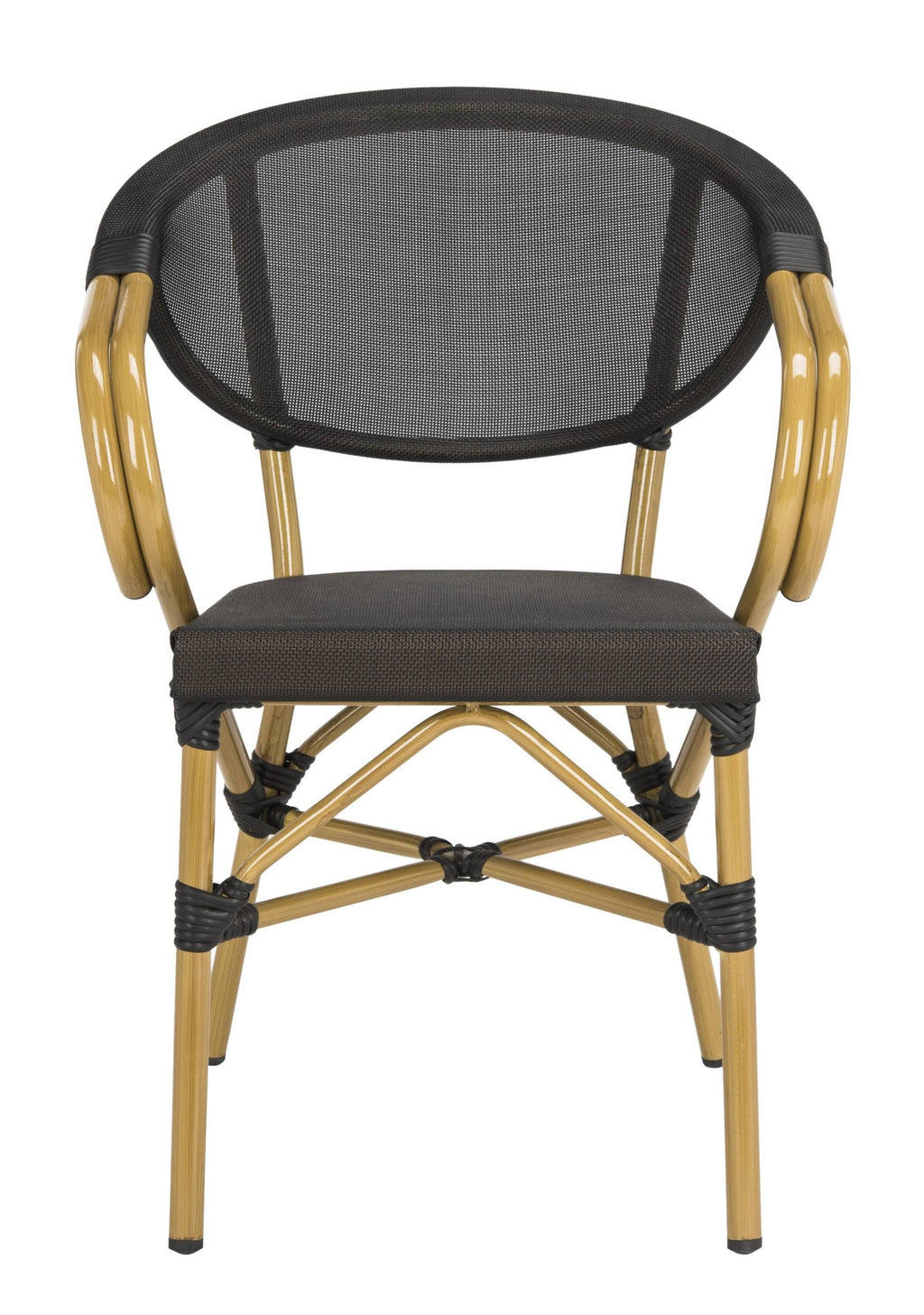 Black Stacking Arm Chair Set of 2 D8681
