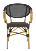 Black Stacking Arm Chair Set of 2 D8681