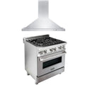 30 in. Dual Fuel Range and Range Hood Appliance Package H483048