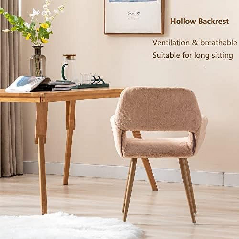 Faux Sherpa Accent Armchair with Metal Legs U5541