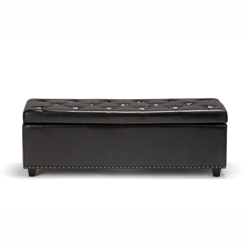 Stone Grey Rectangle Storage Ottoman Q832862