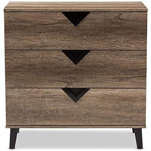 Light Brown Wood 3-Drawer Chest V303850