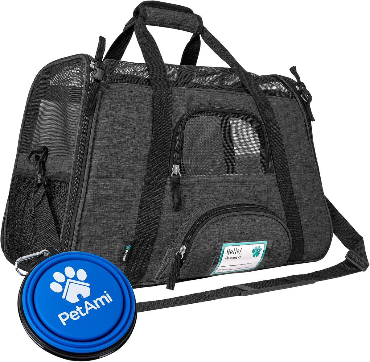 Soft-Sided Pet Travel Carrier, Small, Grey, Pack of 2 B439