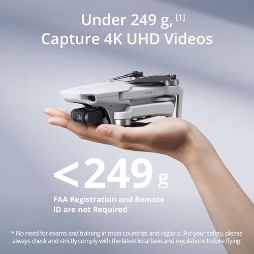 Mini 4K Fly More Combo Drone with 4K UHD Camera, Under 249 g, 3-Axis Gimbal, 3 Batteries R227613