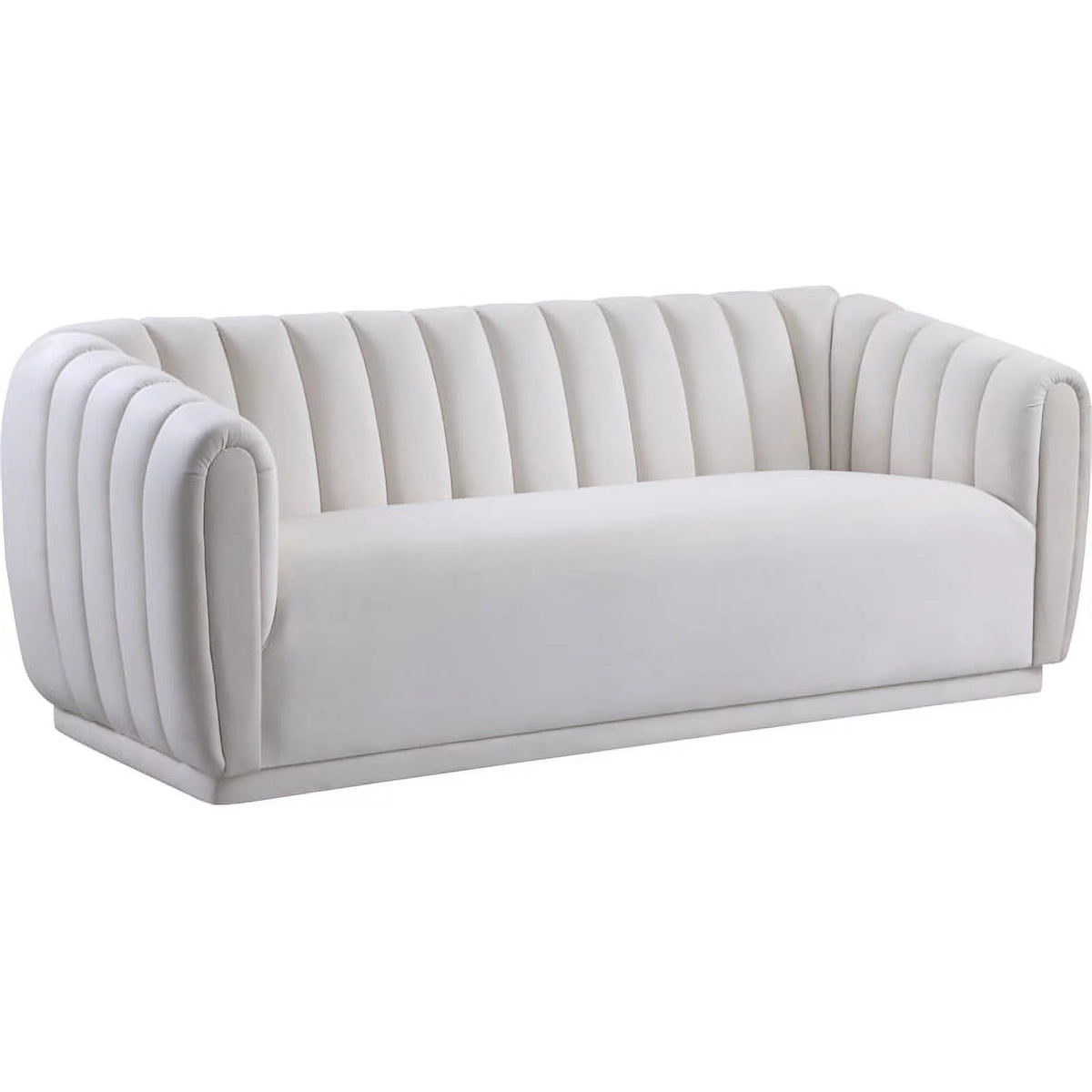 Cream Velvet Wood Sofa M45875