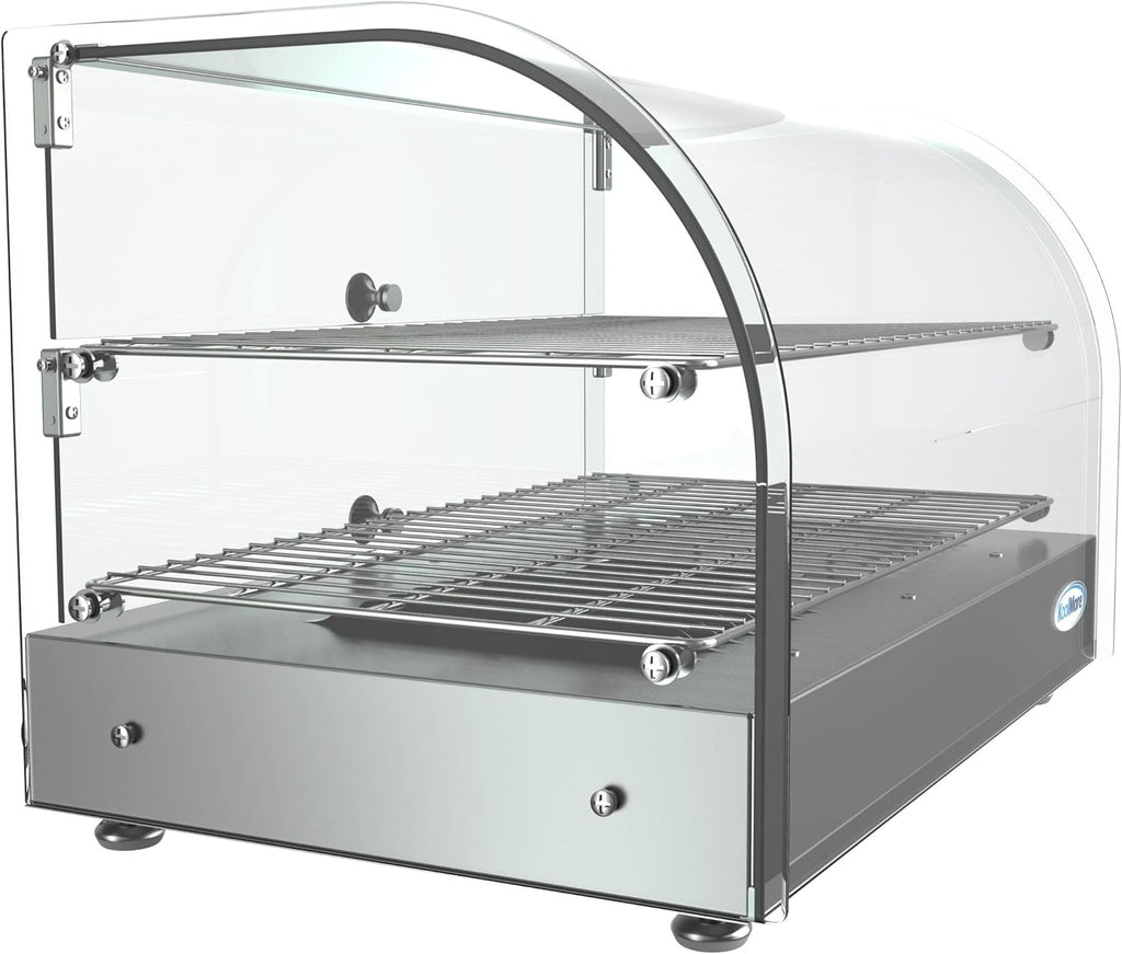 22" Commercial 2 Shelf Countertop Food Warmer Display Case, Silver U477980