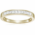 14K Yellow Gold Princess Cut Diamond Wedding Band Size 9 E3971