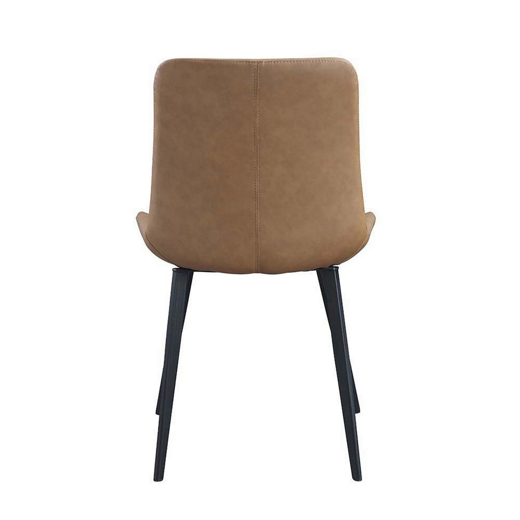 Tan Brown Vegan Leather Dining Chair, Set of 2 I34994