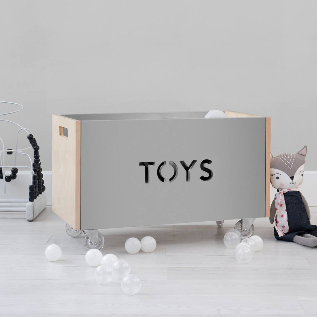 Toy Box Chest on Casters, Birch / White L7882
