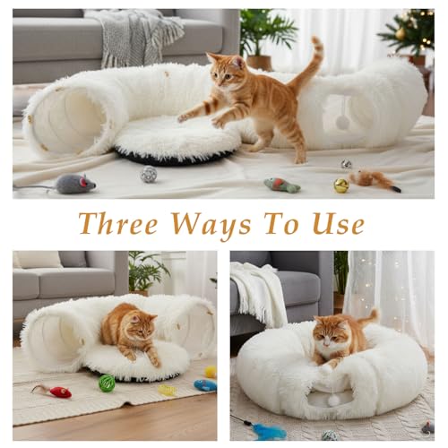 Christmas Cat Tunnel Bed with Washable Cushion Y8466