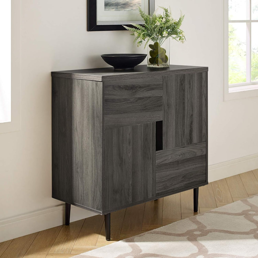 Dark Walnut Wood Storage Cabinet B7537
