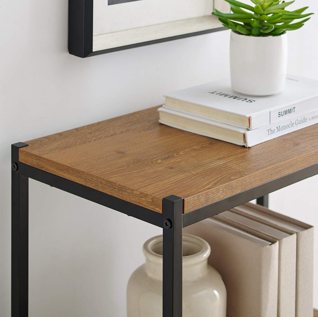 3 Tier Rustic Industrial Bookshelf with Open Shelves Y386