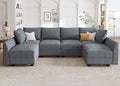 Grey Modular Sectional Sofa with Storage W259833