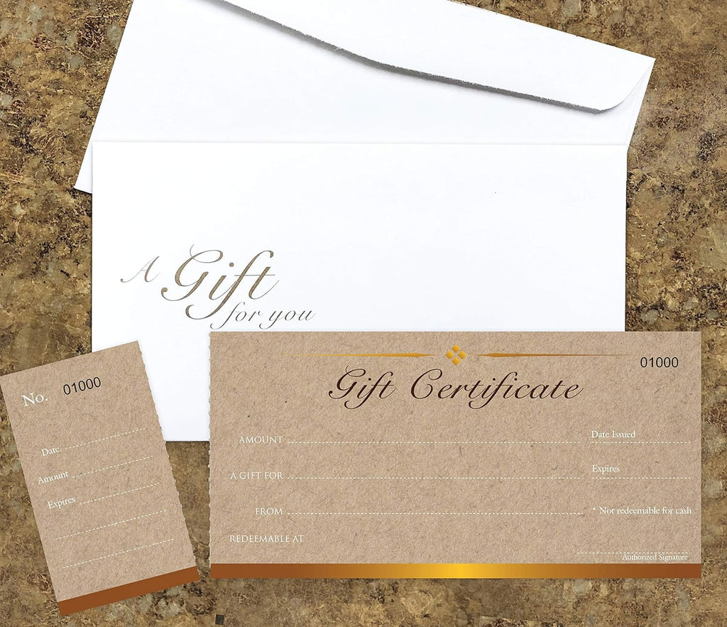 25 Set Gift Certificates Cards With Envelopes P808