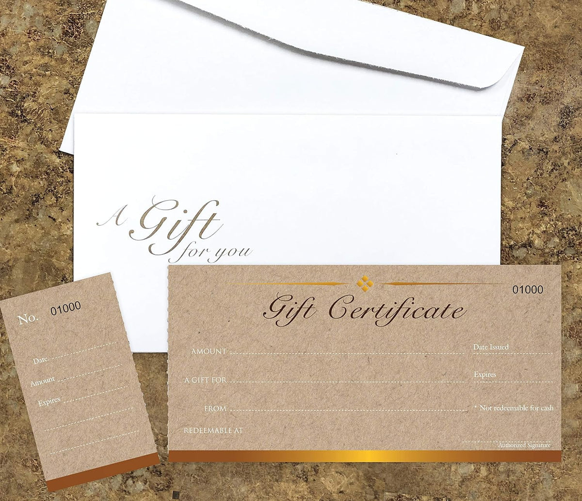 25 Set Gift Certificates Cards With Envelopes P808