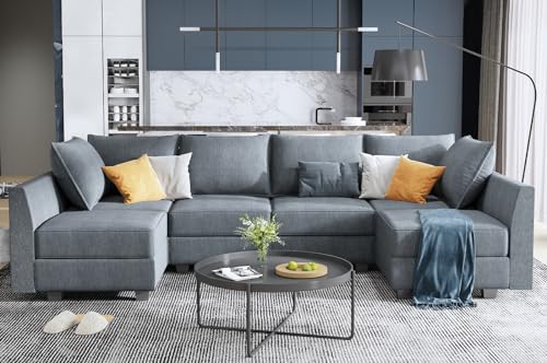 Grey Modular Sectional Sofa with Storage W259833