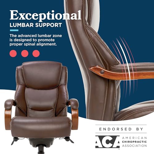 Chestnut Brown Bonded Leather Executive Office Chair D679049