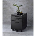 3 Drawer Black Mobile Vertical Filing Cabinet R681