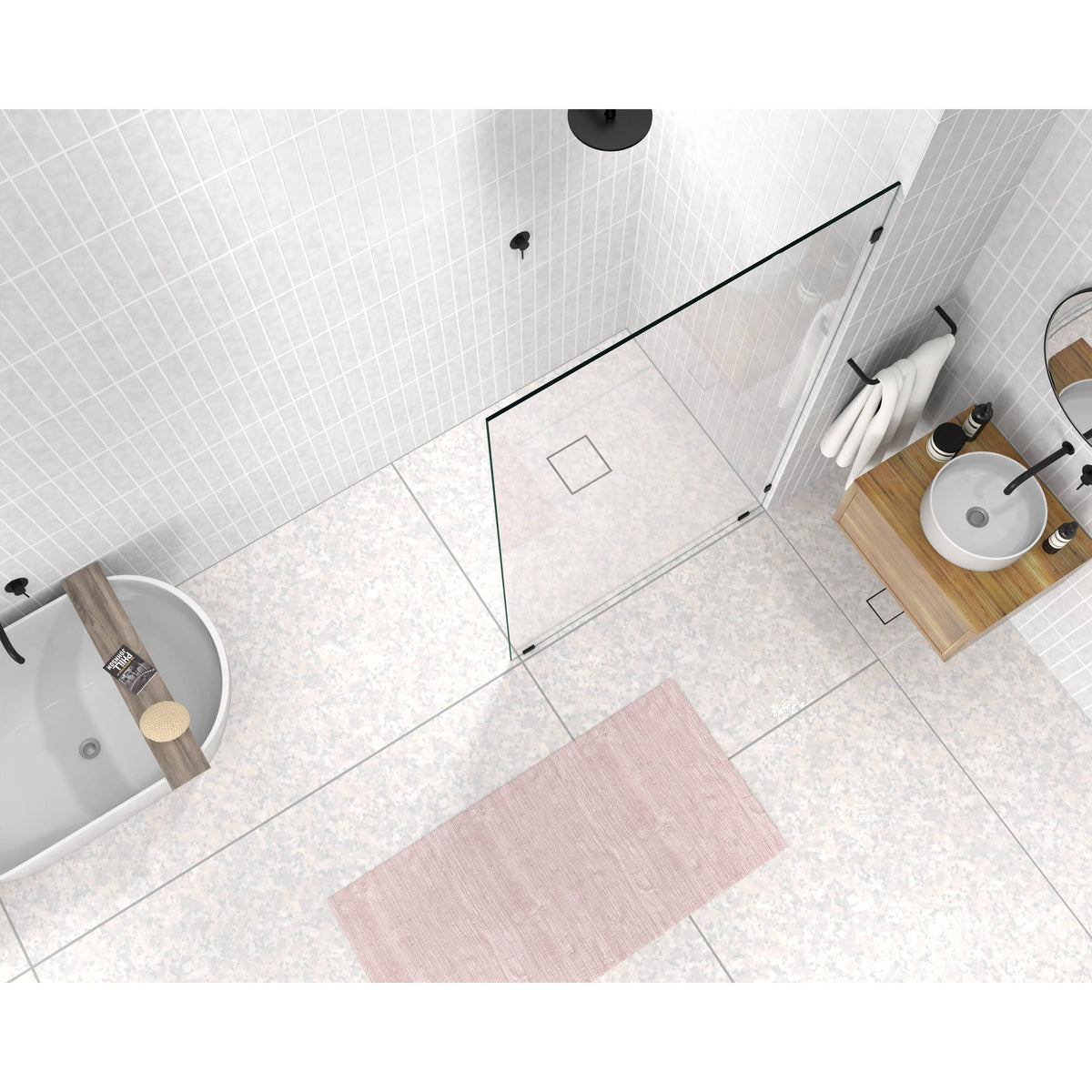 78x22 Frameless Shower Door Oil Rubbed Bronze M22274