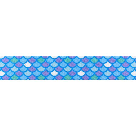 1/2 inch Mermaid Scales Polyester Webbing, 50 Yards, Blue F79902