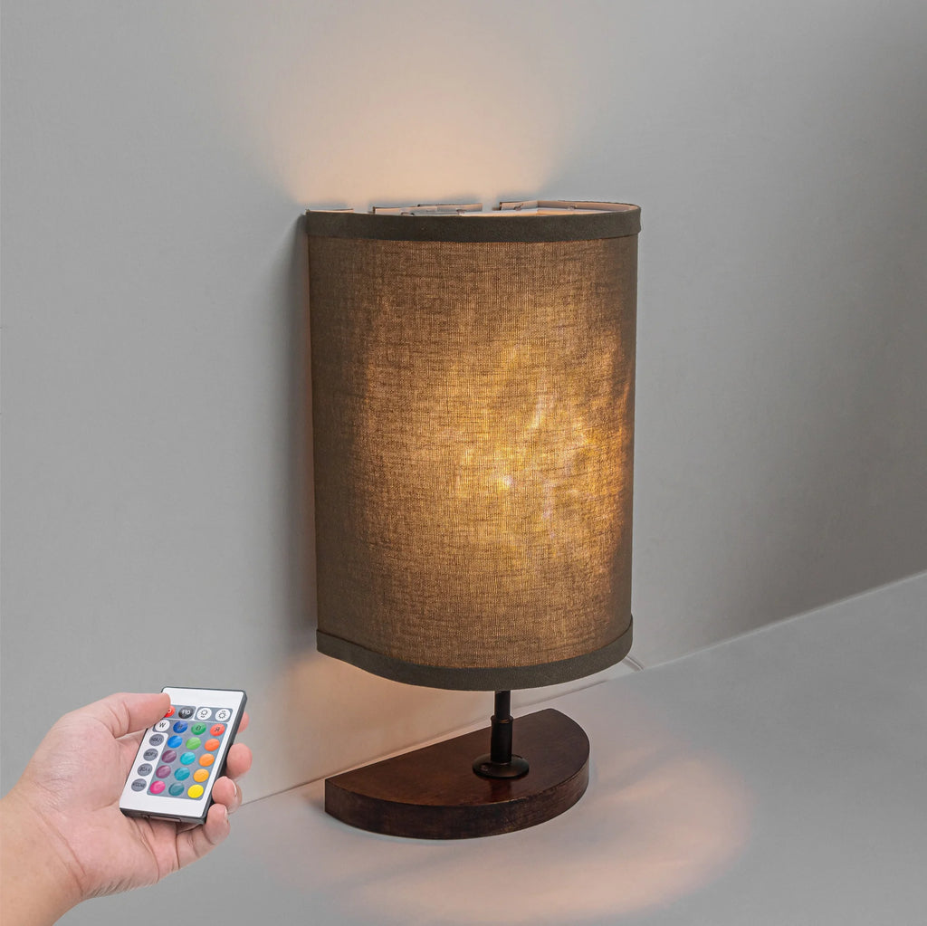 Half Shade Table Lamps with Fabric Lamp Shade J505