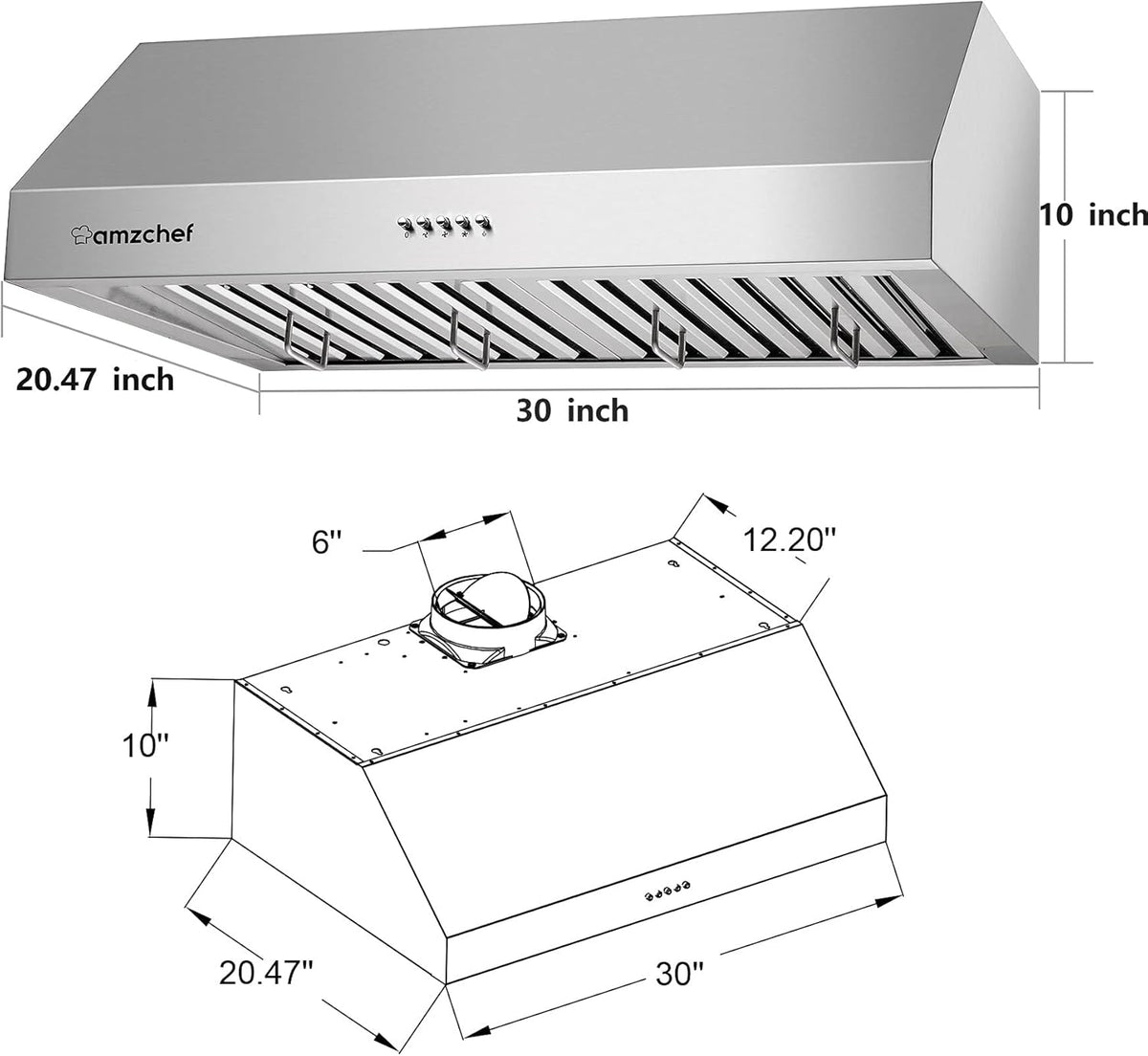 30 inch 700CFM Stainless Steel Under Cabinet Range Hood X387
