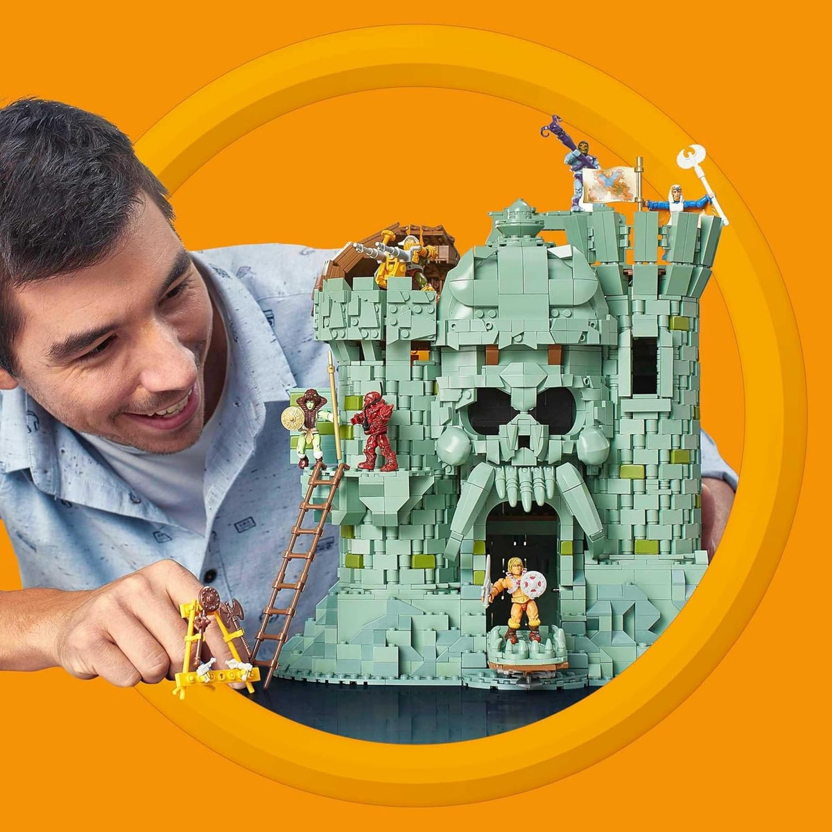 Castle Grayskull Building Set with 3508 Pieces, 6 Poseable Micro Action Figures, 13+ Inches Tall S2055