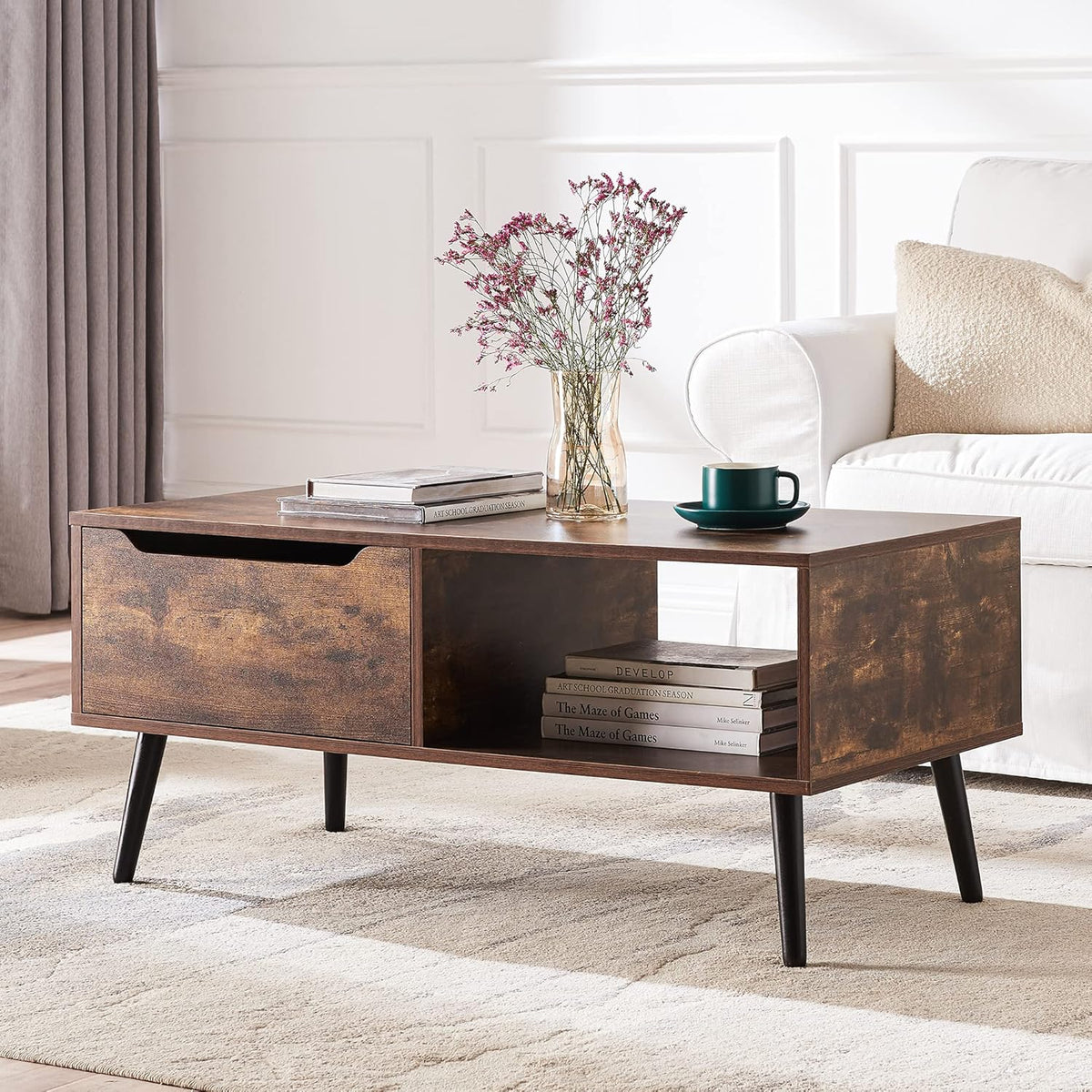 Wooden 2 Tier Coffee Table with 1 Drawer B2945