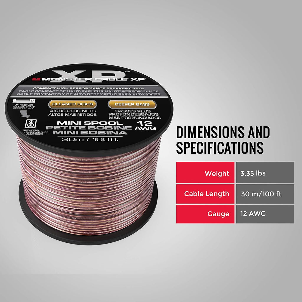 Copper Clad Aluminum 12 Gauge Speaker Wire 100FT E790236