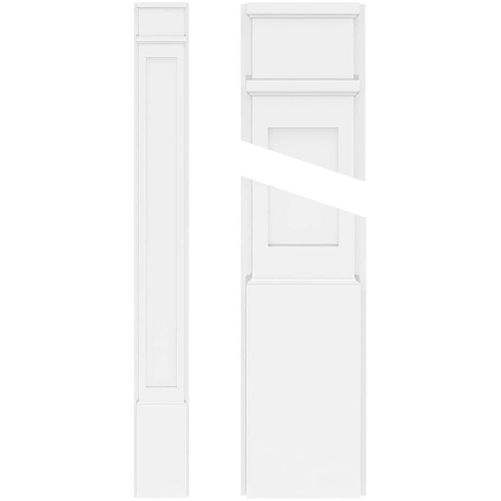 Flat Panel PVC Pilaster with Decorative Capital & Base (Pair) H6840