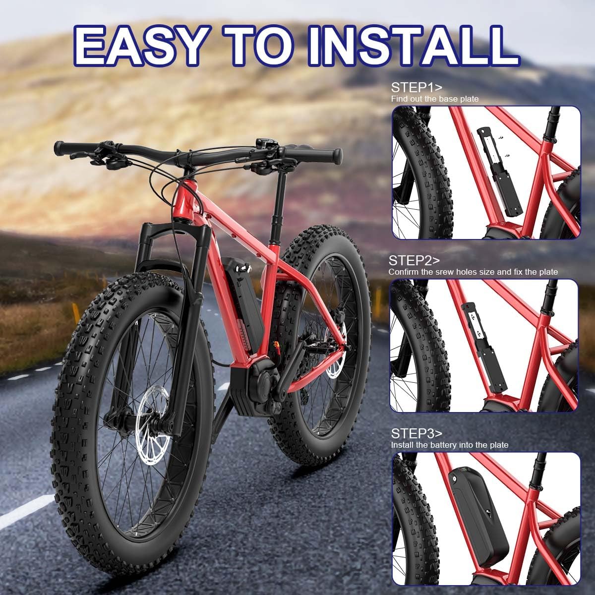 48V 20AH Lithium ion Electric Bike Battery Pack with Charger E856