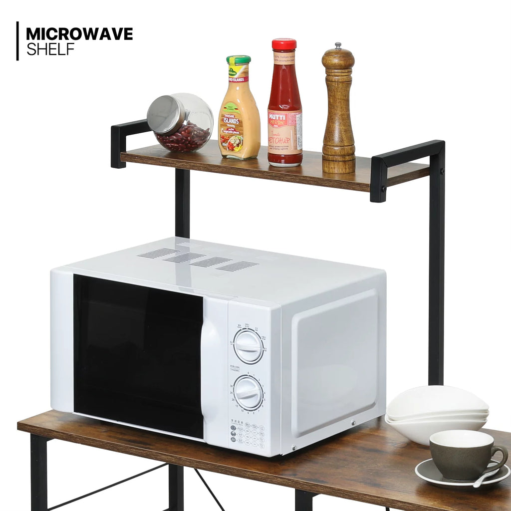 Brown 6 Shelves Utility Storage Shelf with Wire Basket E518988