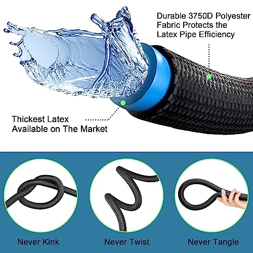 50 ft Expandable Garden Hose with 10-Function Spray Nozzle, 3/4" Solid Brass Fittings N51660