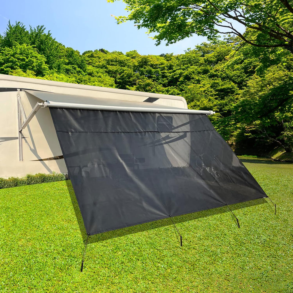 RV Awning Shade Screen with Zipper 8'X13'3'' D7154