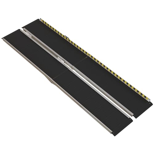 8FT Foldable Aluminum Wheelchair Ramp with Non-Slip Surface V655