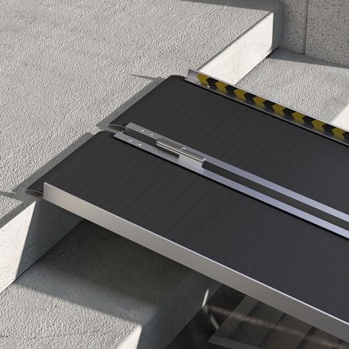 8FT Foldable Aluminum Wheelchair Ramp with Non-Slip Surface V655