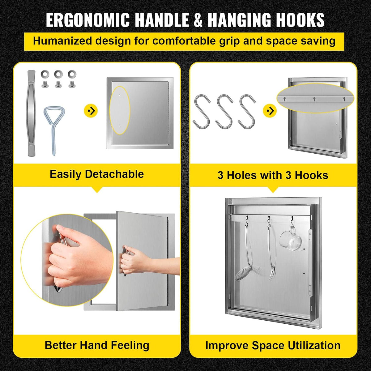 18W x 20H Inch Stainless Steel BBQ Access Door W19156