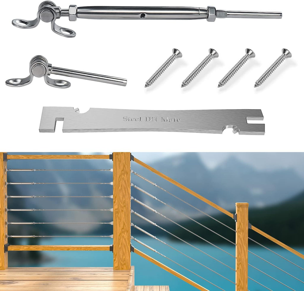 20 Sets T316 Stainless Steel Adjustable Angle 180° Cable Railing Kit F396
