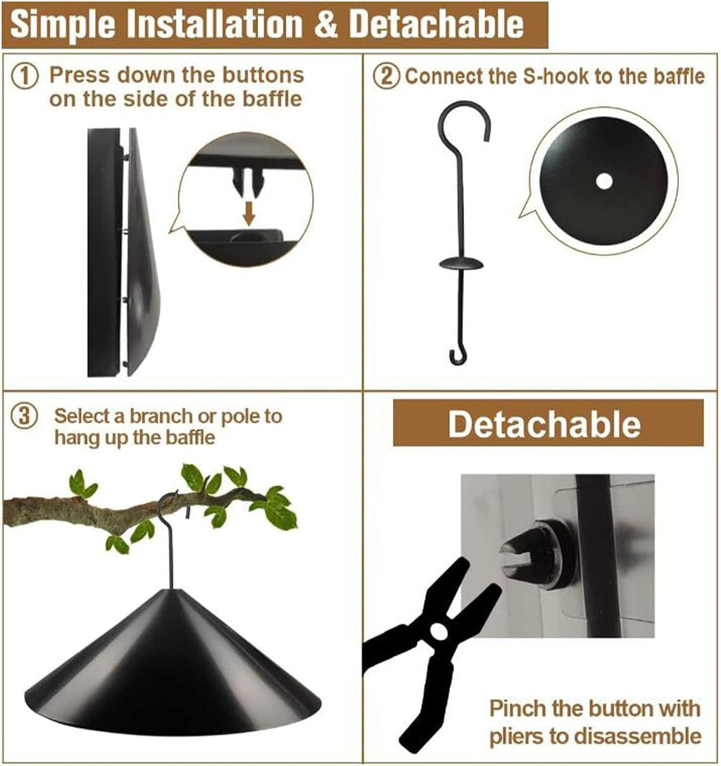 19 Inch Squirrel Proof Baffle for Bird Feeder Pole U234