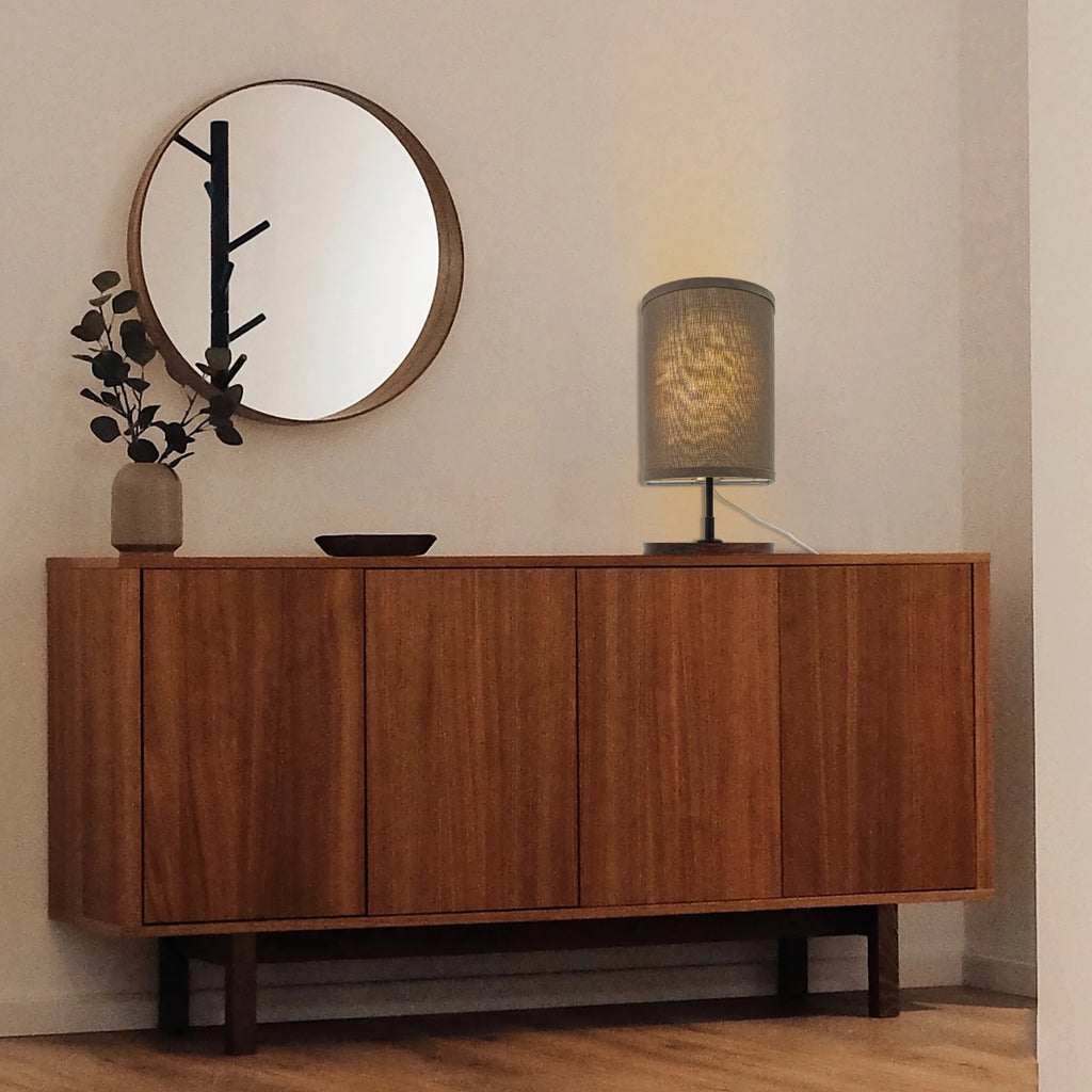 Half Shade Table Lamps with Fabric Lamp Shade J505